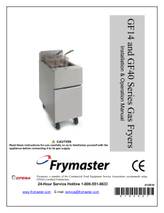 GF14 and GF40 SERIES GAS FRYERS CHAPTER 1