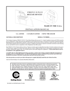 installation manual firefly ii plus