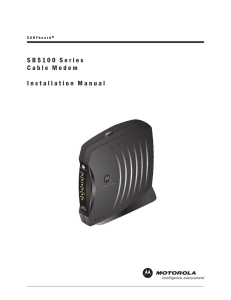 SB5100 Series Cable Modem Installation Manual