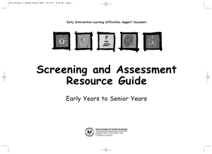 Screening and Assessment Resource Guide