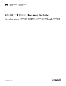 GST/HST New Housing Rebate