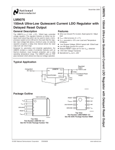 LM9076 150mA Ultra-Low Quiescent Current LDO Regulator with