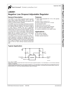 LM2991 Negative Low Dropout Adjustable Regulator