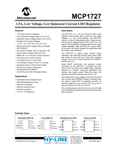 1.5A, Low Voltage, Low Quiescent Current LDO Regulator Data Sheet