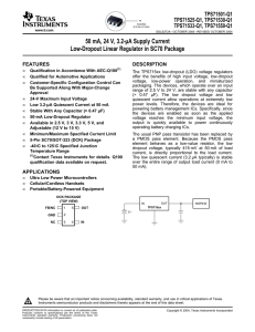 TPS71533-Q1: 50 mA 24 V 3.2?A Supply Current Low