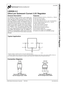 LM2936-3.3 Ultra-Low Quiescent Current 3.3V Regulator