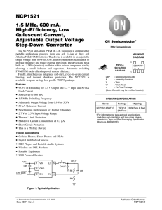 NCP1521 1.5 MHz, 600 mA, High-Ef ficiency, Low Quiescent