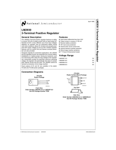 LM2930 3-Terminal Positive Regulator