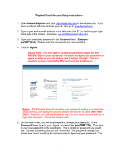 1 Wayland Email Account Setup Instructions 1. Open Internet