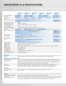 LeCroy WaveSurfer Xs-A and MXs-A Oscilloscopes Specifications