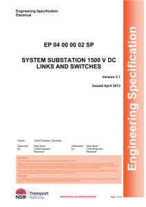 System Substation 1500 V DC Links and Switches (pdf 222KB)