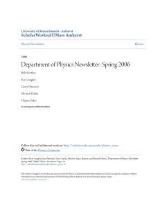 Department of Physics Newsletter: Spring 2006