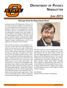 department of physics newsletter