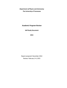 Academic Program Review - Department of Physics and Astronomy