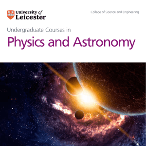 Physics and Astronomy - University of Leicester