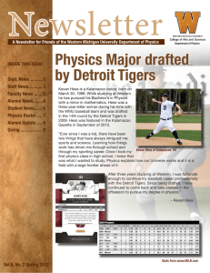 Physics Major drafted by Detroit Tigers