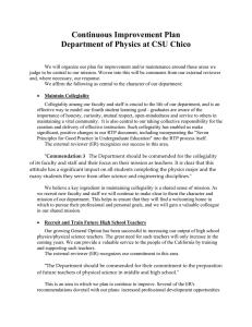 Continuous Improvement Plan Department of Physics at CSU Chico
