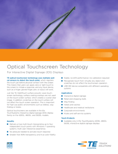 Optical Touchscreen Technology