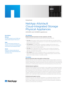 NetApp AltaVault Cloud-Integrated Storage Physical