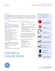 Data Sheet 85001-0395 -- Hazardous Classifications Guide