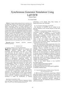 Synchronous Generator Simulation Using LabVIEW