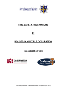 Fire safety precautions for Houses in Multiple Occupation