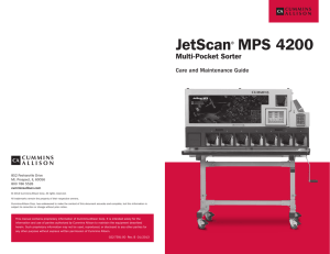 JetScan MPS 4200 multi-pocket sorter care and maintenance guide