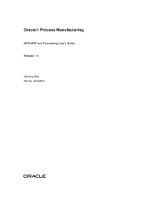 Oracle Process Manufacturing MPS/MRP and