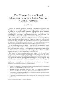 The Current State of Legal Education Reform in Latin America: A