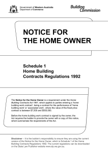 notice for the home owner
