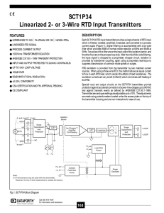 SCT1P34 Linearized 2- or 3-Wire RTD Input Transmitters