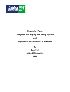 Discussion Paper Category 6 vs Category 5e Cabling