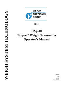 “Expert” Weight Transmitter Operator`s Manual