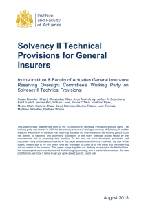 Solvency II Technical Provisions for General Insurers