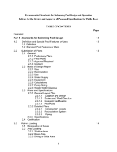 Recommended Standards for Swimming Pool Design and Operation