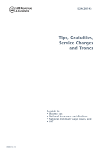 E24(2014) Tips, Gratuities, Service Charges and Troncs