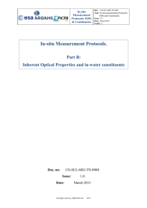 In-situ Measurement Protocols. - MERMAID - MERMAID