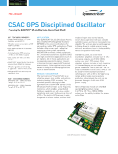 CSAC GPS Disciplined Oscillator - Jackson Labs Technologies, Inc.