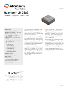 Quantum™ LN CSAC: Low Noise Chip Scale Atomic Clock Datasheet