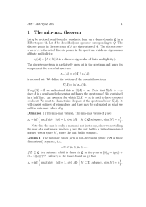 1 The min-max theorem