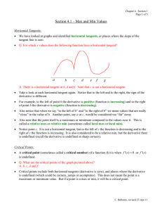 Section 4.1 – Max and Min Values