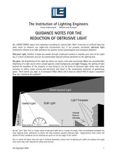 Guidance Notes for the Reduction of Obtrusive Light