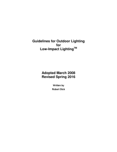 Guidelines for Outdoor Lighting for Low