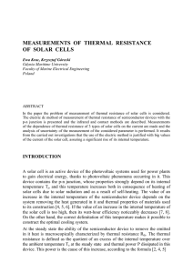 measurements of thermal resistance of solar cells