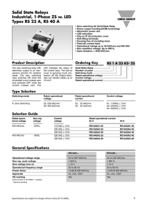 Fixed AC Control Input Data Sheet PDF