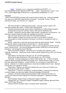 SAP/ERP Consultant Resume