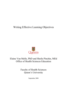 Writing Effective Learning Objectives
