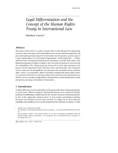 Legal Differentiation and the Concept of the Human Rights Treaty in