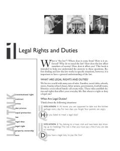 Ch1 Legal Rights and Duties