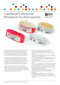 LaserBand®2 Advanced Wristbands for Adult patients